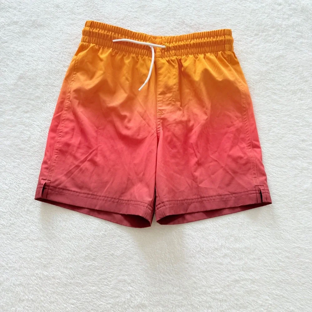 Old Navy Swim Trunks Kids Size L 10-12 Multicolor Shark Palm Tree Ombre 3 Pack